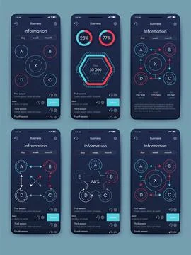 Vector graphics infographics with mobile phone. Template for creating mobile  Stock Illustration