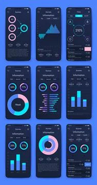 Vector graphics infographics with mobile phone. Template for creating mobile  Stock Illustration