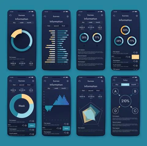 Vector graphics infographics with mobile phone. Template for creating mobile  스톡 일러스트