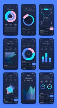 Vector graphics infographics with mobile phone. Template for creating mobile  Stock Illustration