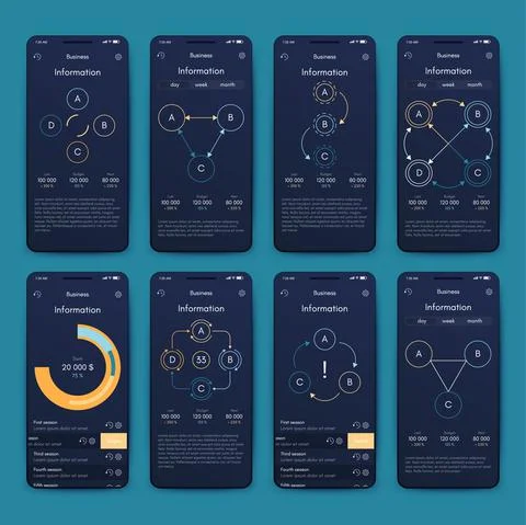 Vector graphics infographics with mobile phone. Template for creating mobile  스톡 일러스트