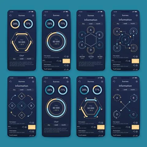 Vector graphics infographics with mobile phone. Template for creating mobile  Stock Illustration