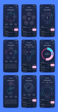 Vector graphics infographics with mobile phone. Template for creating mobile  Stock Illustration