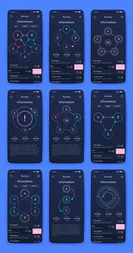 Vector graphics infographics with mobile phone. Template for creating mobile  Illustrazione stock
