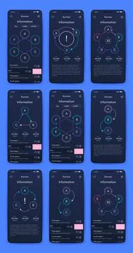 Vector graphics infographics with mobile phone. Template for creating mobile  Stock Illustration
