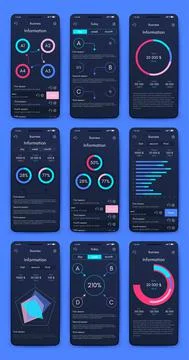 Vector graphics infographics with mobile phone. Template for creating mobile  Stock Illustration