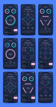 Vector graphics infographics with mobile phone. Template for creating mobile  Stock Illustration