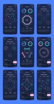 Vector graphics infographics with mobile phone. Template for creating mobile  스톡 일러스트