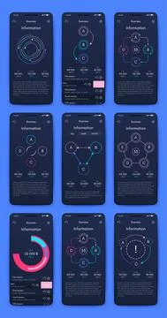 Vector graphics infographics with mobile phone. Template for creating mobile  イラスト素材