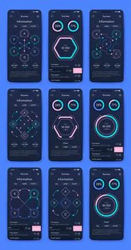 Vector graphics infographics with mobile phone. Template for creating mobile  Stock Illustration