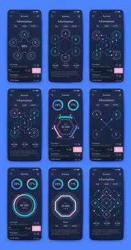 Vector graphics infographics with mobile phone. Template for creating mobile  イラスト素材