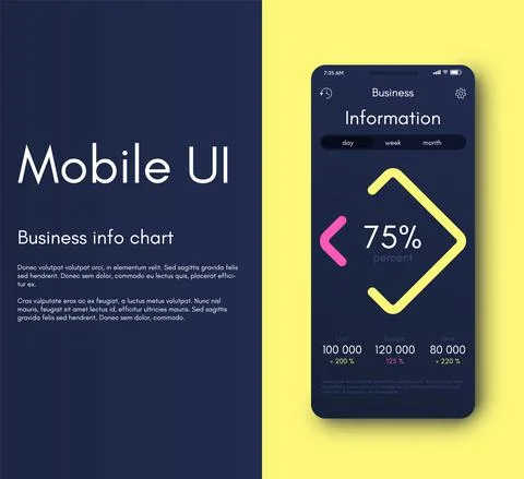 Vector graphics infographics with mobile phone. Template for creating mobile  스톡 일러스트