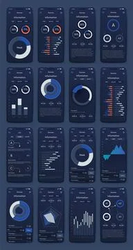 Vector graphics infographics with mobile phone. Template for creating mobile  스톡 일러스트