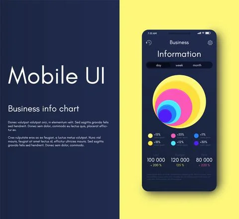 Vector graphics infographics with mobile phone. Template for creating mobile  스톡 일러스트