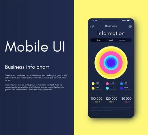 Vector graphics infographics with mobile phone. Template for creating mobile  イラスト素材