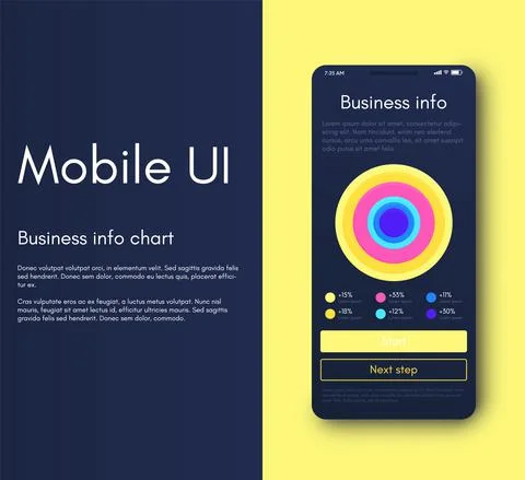 Vector graphics infographics with mobile phone. Template for creating mobile  Stock Illustration