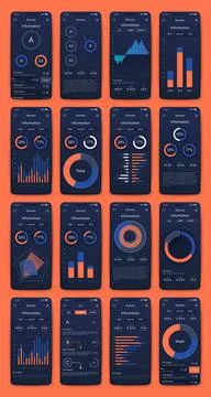 Vector graphics infographics with mobile phone. Template for creating mobile  스톡 일러스트