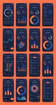 Vector graphics infographics with mobile phone. Template for creating mobile  Stock Illustration