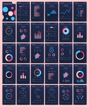 Vector graphics infographics with mobile phone. Template for creating mobile  Illustrazione stock