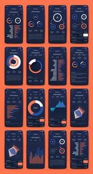 Vector graphics infographics with mobile phone. Template for creating mobile  Stock Illustration