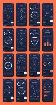 Vector graphics infographics with mobile phone. Template for creating mobile  Stock Illustration