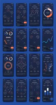 Vector graphics infographics with mobile phone. Template for creating mobile  Stock Illustration