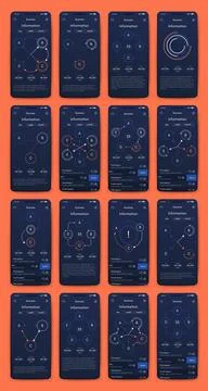 Vector graphics infographics with mobile phone. Template for creating mobile  Illustrazione stock