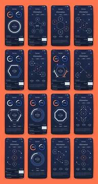 Vector graphics infographics with mobile phone. Template for creating mobile  스톡 일러스트
