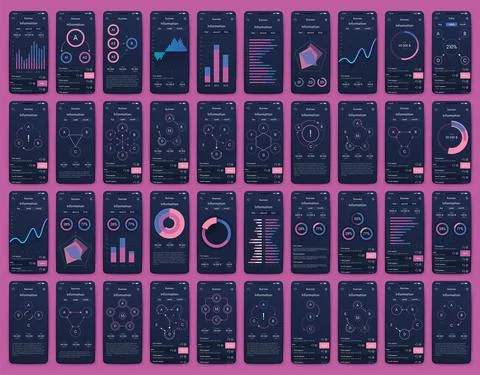 Vector graphics infographics with mobile phone. Template for creating mobile  Stock Illustration