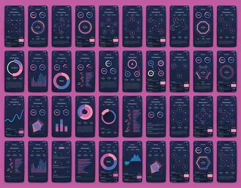 Vector graphics infographics with mobile phone. Template for creating mobile  스톡 일러스트