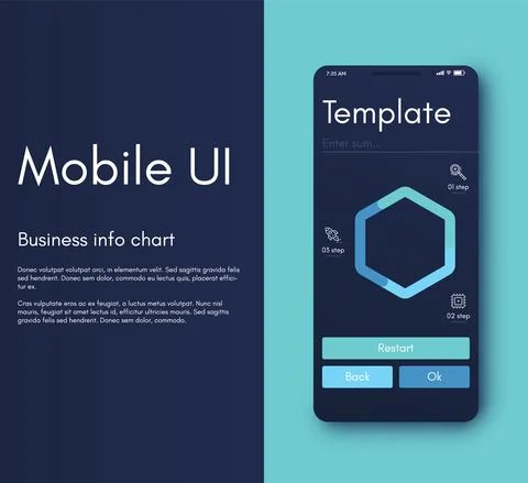 Vector graphics infographics with mobile phone. Template for creating mobile  イラスト素材