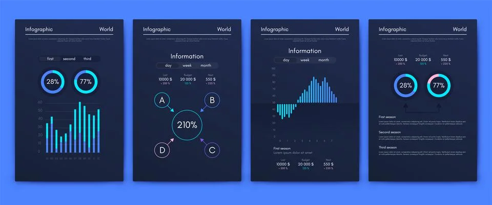 Vector graphics infographics with mobile phone. Template for creating mobile Stock Illustration
