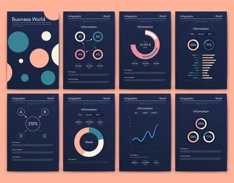 Vector graphics infographics with mobile phone. Template for creating mobile Stock Illustration