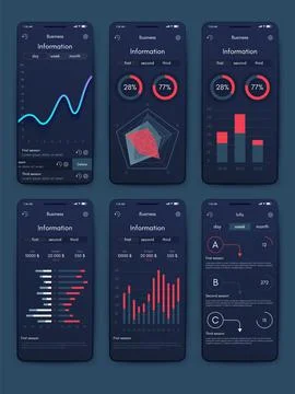 Vector graphics infographics with mobile phone. Template for creating mobile Illustrazione stock
