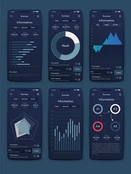 Vector graphics infographics with mobile phone. Template for creating mobile Illustrazione stock