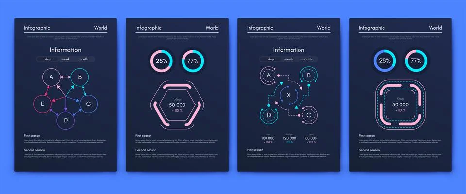 Vector graphics infographics with mobile phone. Template for creating mobile Stock Illustration