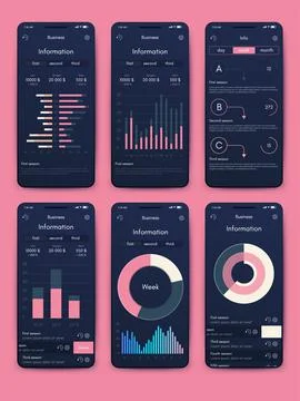 Vector graphics infographics with mobile phone. Template for creating mobile Stock Illustration