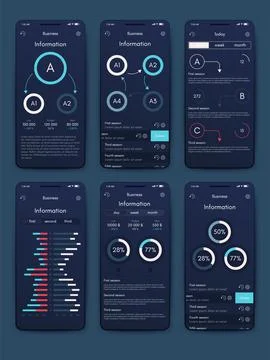Vector graphics infographics with mobile phone. Template for creating mobile Stock Illustration