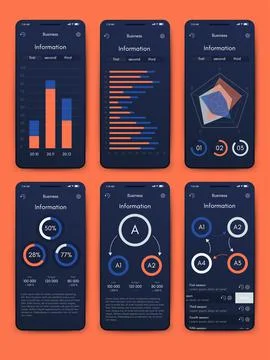 Vector graphics infographics with mobile phone. Template for creating mobile Stock Illustration