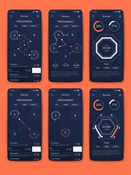 Vector graphics infographics with mobile phone. Template for creating mobile Stock Illustration