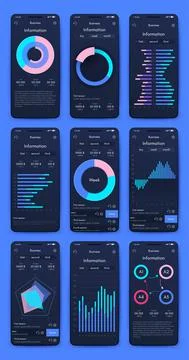 Vector graphics infographics with mobile phone. Template for creating mobile Stock Illustration