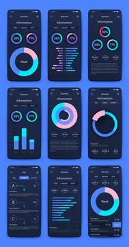 Vector graphics infographics with mobile phone. Template for creating mobile Stock Illustration