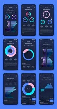 Vector graphics infographics with mobile phone. Template for creating mobile Illustrazione stock
