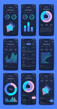 Vector graphics infographics with mobile phone. Template for creating mobile Illustrazione stock
