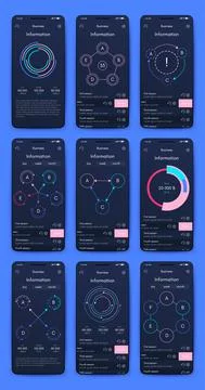 Vector graphics infographics with mobile phone. Template for creating mobile Stock Illustration