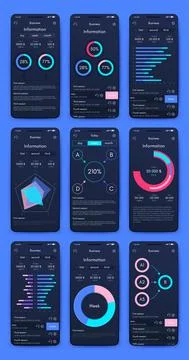 Vector graphics infographics with mobile phone. Template for creating mobile Stock Illustration