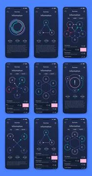 Vector graphics infographics with mobile phone. Template for creating mobile Illustrazione stock