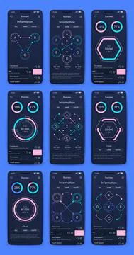 Vector graphics infographics with mobile phone. Template for creating mobile Illustrazione stock