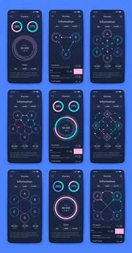 Vector graphics infographics with mobile phone. Template for creating mobile Stock Illustration