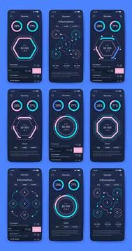 Vector graphics infographics with mobile phone. Template for creating mobile 스톡 일러스트